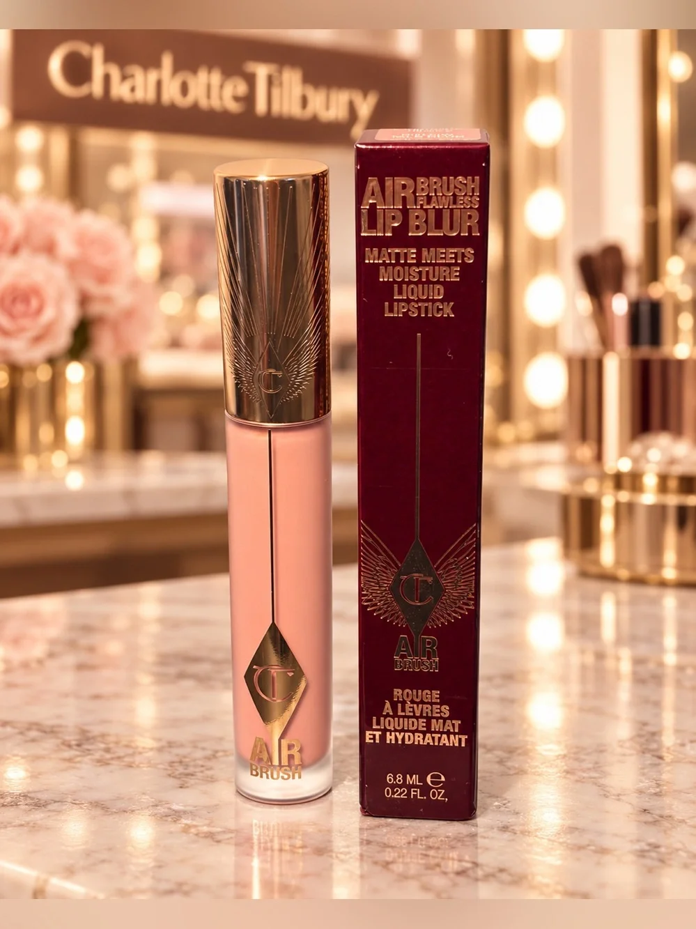 Charlotte Tilbury Air Brush Lip Blur Matte Liquid Lipstick 💄 Color Pillow Talk